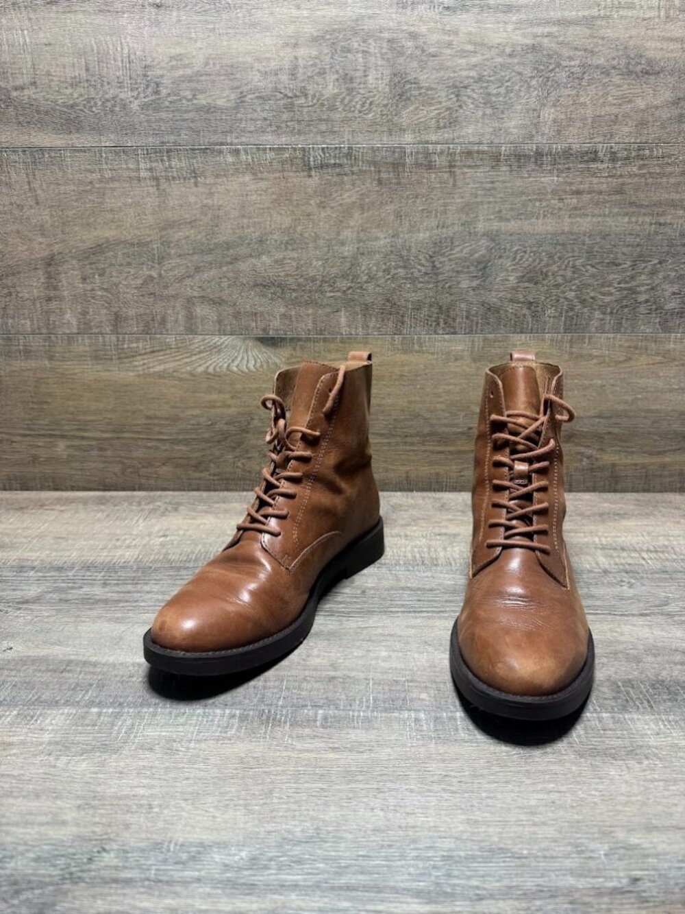 Madewell Evelyn Maple Leather Lace Up Ankle Boots Women's Size 10
